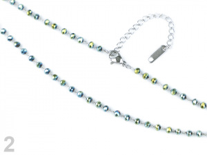 Náhrdelník z nerezové oceli s broušenými korálky