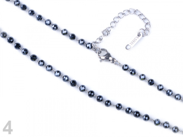 Náhrdelník z nerezové oceli s broušenými korálky