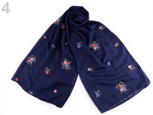 Šála vyšívané květy 70x180 cm 2. jakost