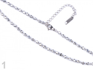 Náhrdelník z nerezové oceli s broušenými korálky