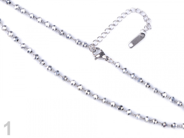 Náhrdelník z nerezové oceli s broušenými korálky