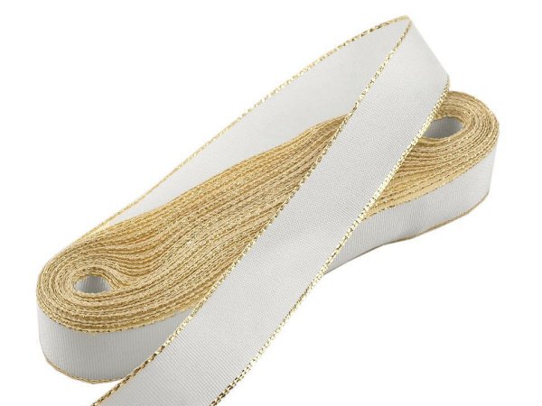Stuha taftová s lurexem šíře 15 mm