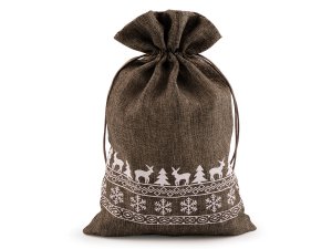 Vánoční dárkový pytlík 20x30 cm imitace juty