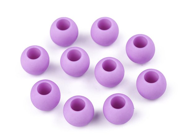Plastové korálky matné s velkým průvlekem 10x12 mm
