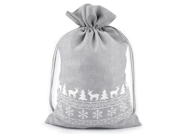 Vánoční dárkový pytlík 20x30 cm imitace juty