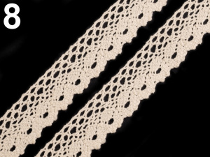 Bavlněná krajka paličkovaná šíře 28 mm