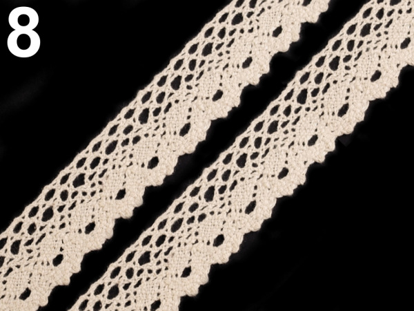 Bavlněná krajka paličkovaná šíře 28 mm