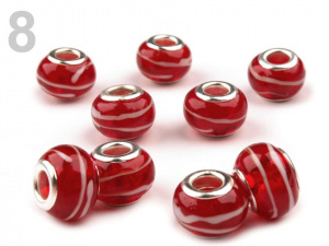 Skleněné korálky s velkým průvlekem 9x14 mm