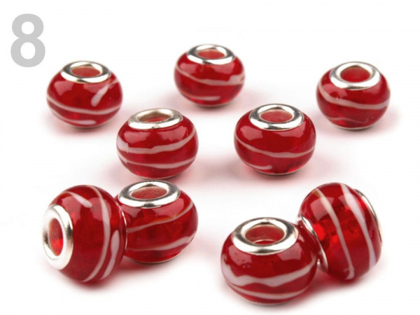 Skleněné korálky s velkým průvlekem 9x14 mm