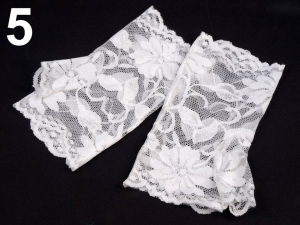 Společenské rukavice krajkové bez prstů