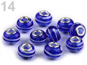 Skleněné korálky s velkým průvlekem 9x14 mm