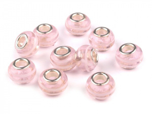 Skleněné korálky s velkým průvlekem 9x14 mm