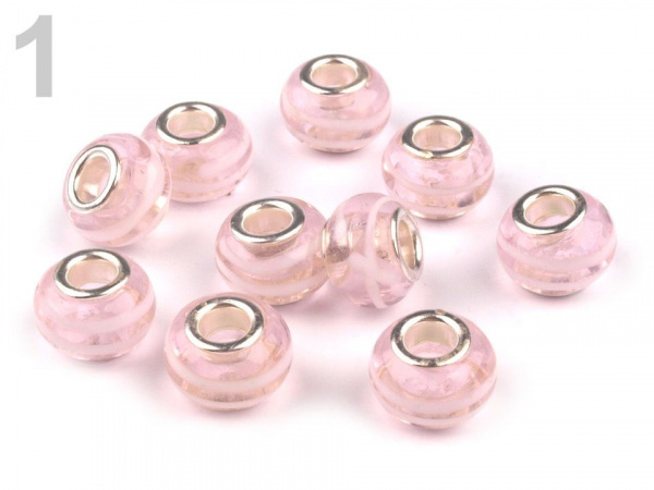 Skleněné korálky s velkým průvlekem 9x14 mm