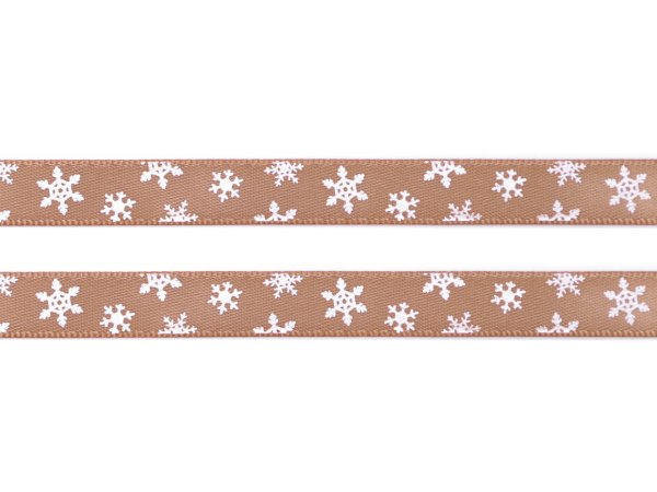 Stuha vločky šíře 10 mm vánoční
