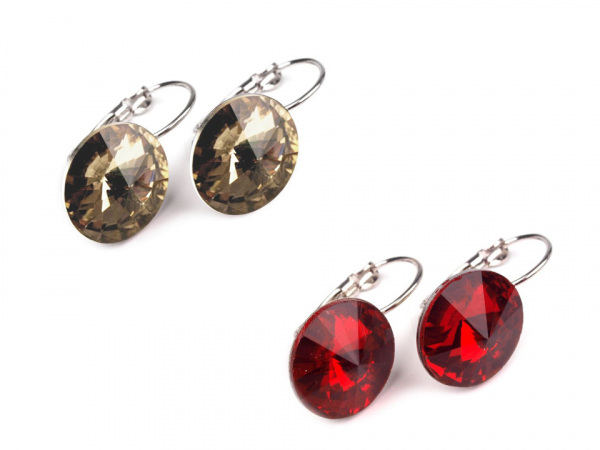 Náušnice se skleněným kamínkem ABBY