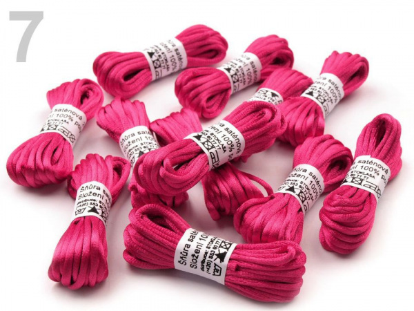 Saténová šňůra Ø2 mm svazek 3 m