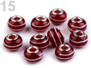 Skleněné korálky s velkým průvlekem 9x14 mm