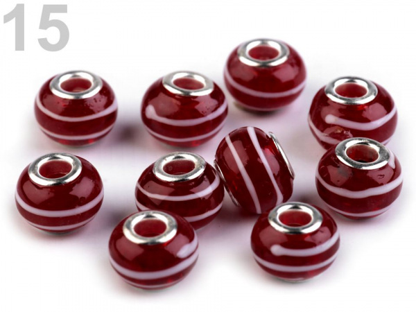 Skleněné korálky s velkým průvlekem 9x14 mm