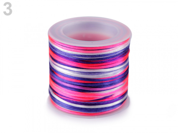 Saténová šňůra Ø1 mm duhová