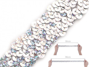 Flitrový prýmek šíře 30 mm hologram