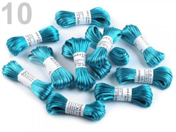 Saténová šňůra Ø2 mm svazek 3 m