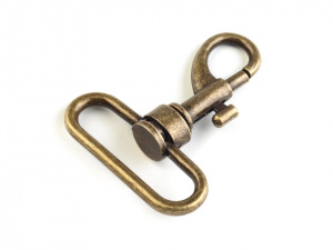 Kovová karabina průvlek 35 mm staromosaz