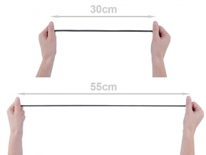 Prádlová pruženka na kartě šíře 5 mm, 7 mm