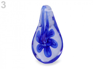 Skleněný přívěsek slza 17x32 mm