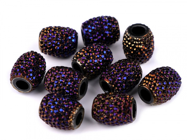 Plastové korálky s velkým průvlekem 13x15 mm