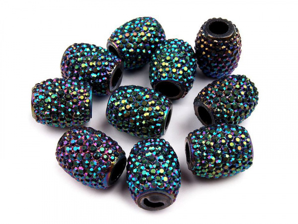 Plastové korálky s velkým průvlekem 13x15 mm