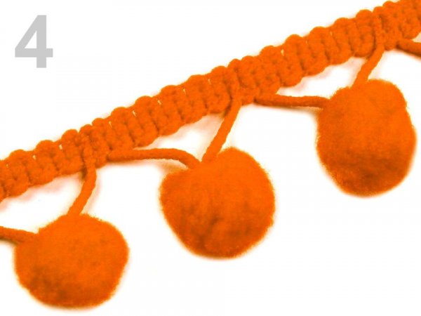 Prýmek šíře 20 mm s bambulkami Ø10 mm, 3 m