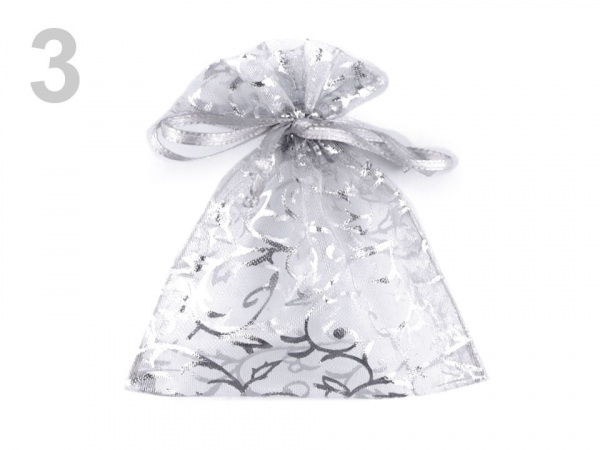 Dárkový pytlík 7x10 cm organza s lurexem