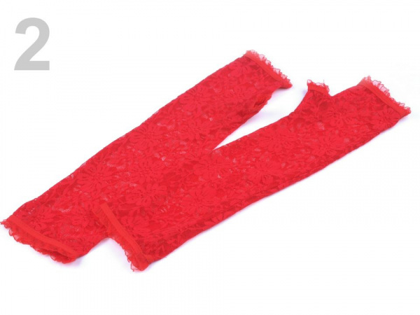 Dlouhé společenské rukavice krajkové bez prstů