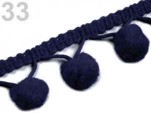 Prýmek šíře 20 mm s bambulkami Ø10 mm, 3 m