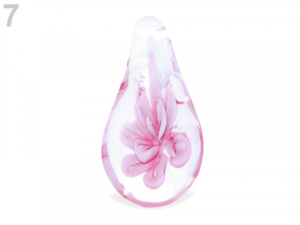 Skleněný přívěsek slza 17x32 mm