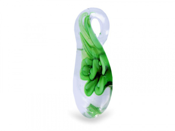 Skleněný přívěsek slza 17x32 mm