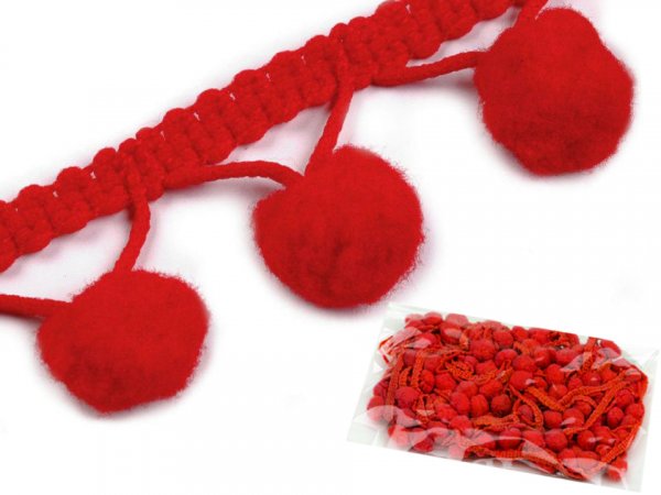 Prýmek šíře 20 mm s bambulkami Ø10 mm, 3 m