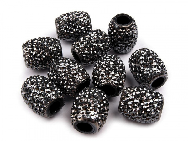 Plastové korálky s velkým průvlekem 13x15 mm