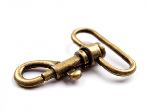 Kovová karabina průvlek 35 mm staromosaz