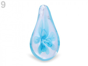 Skleněný přívěsek slza 17x32 mm