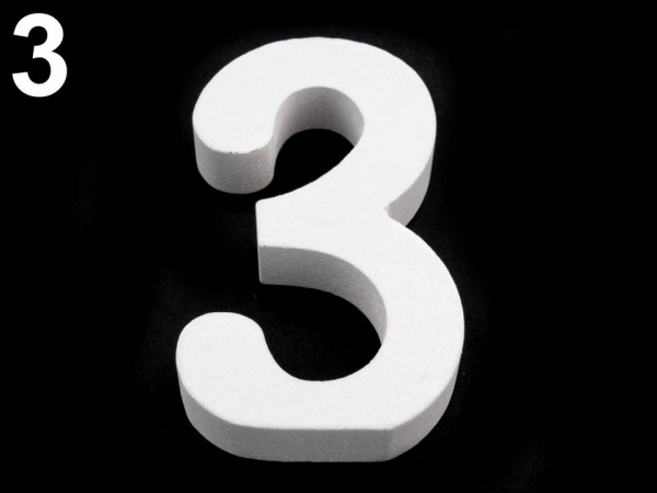 3D dekorace číslice, otazník, vykřičník výška 8 cm