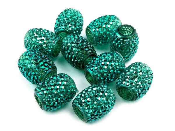 Plastové korálky s velkým průvlekem 13x15 mm