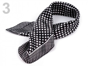 Saténový šátek s puntíky 47x47 cm