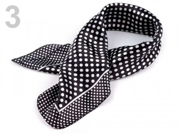 Saténový šátek s puntíky 47x47 cm