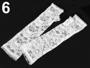 Dlouhé společenské rukavice krajkové bez prstů