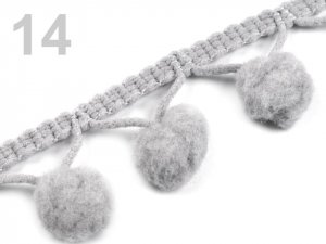 Prýmek šíře 20 mm s bambulkami Ø10 mm, 3 m