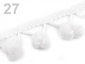 Prýmek šíře 20 mm s bambulkami Ø10 mm, 3 m