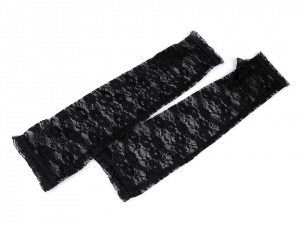 Dlouhé společenské rukavice krajkové bez prstů