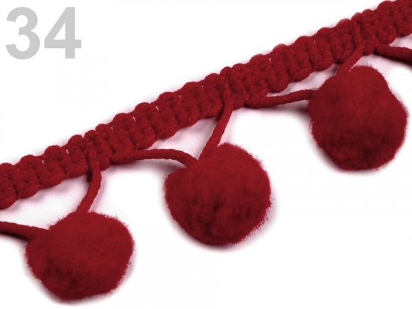 Prýmek šíře 20 mm s bambulkami Ø10 mm, 3 m