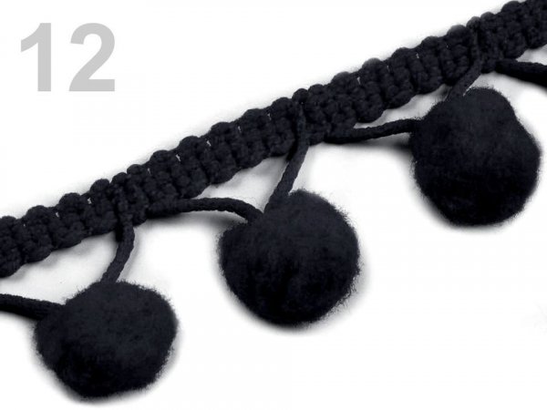 Prýmek šíře 20 mm s bambulkami Ø10 mm, 3 m